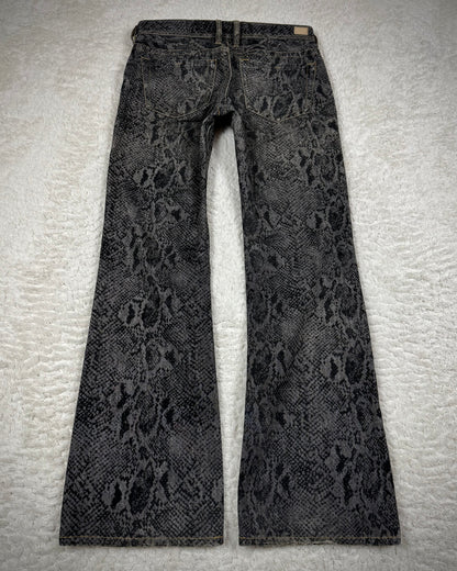 Nicole Club Python Pattern Flared Jeans