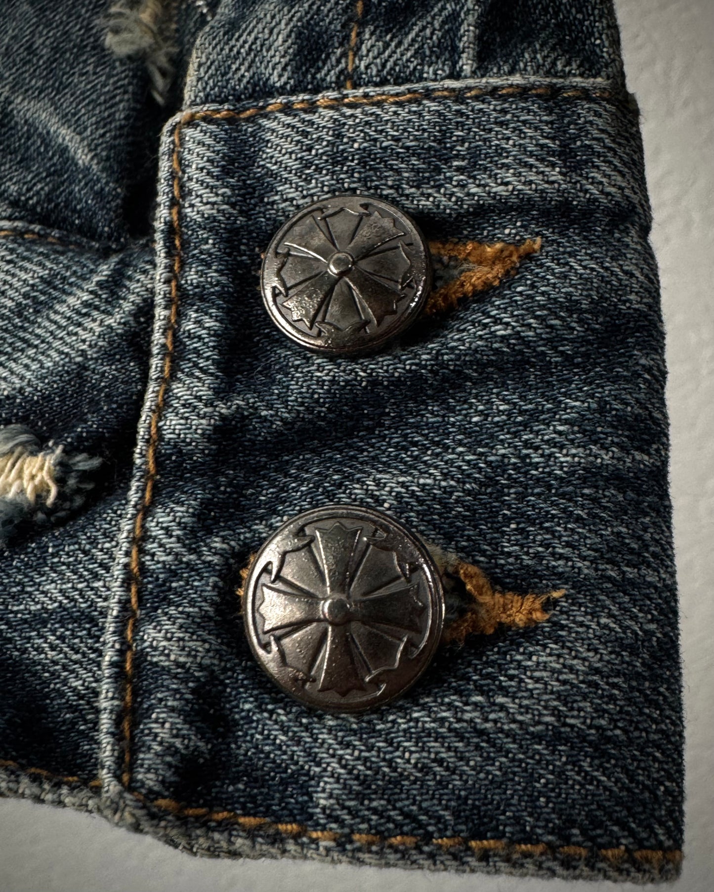 Midas Silver Splatter Distressed Denim Jacket