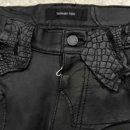 Yasuyuki Ishii Leather Patchwork Pants