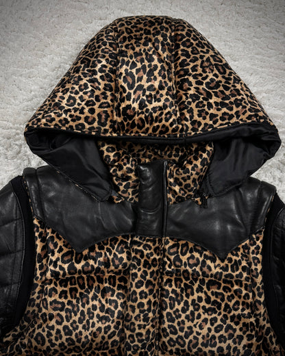 Glamb Transformable Leopard Pattern Puffer Jacket