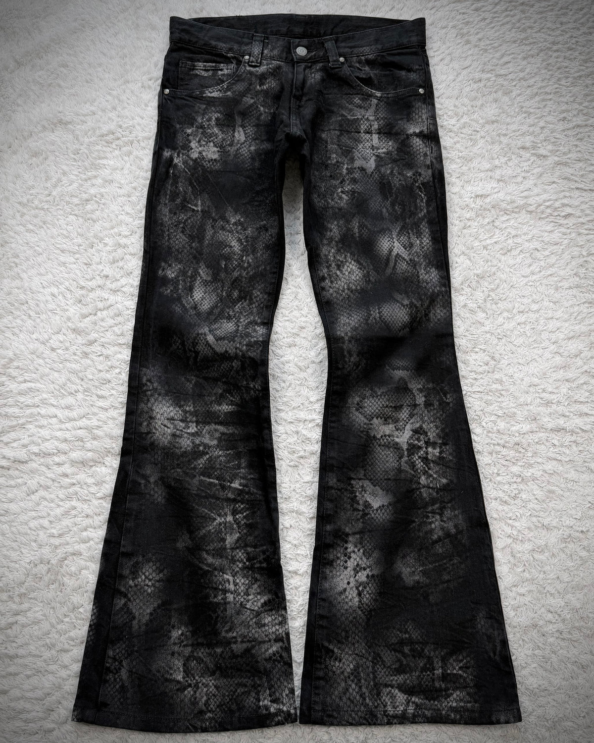 Tornado Mart Python Shadow Flared Jeans