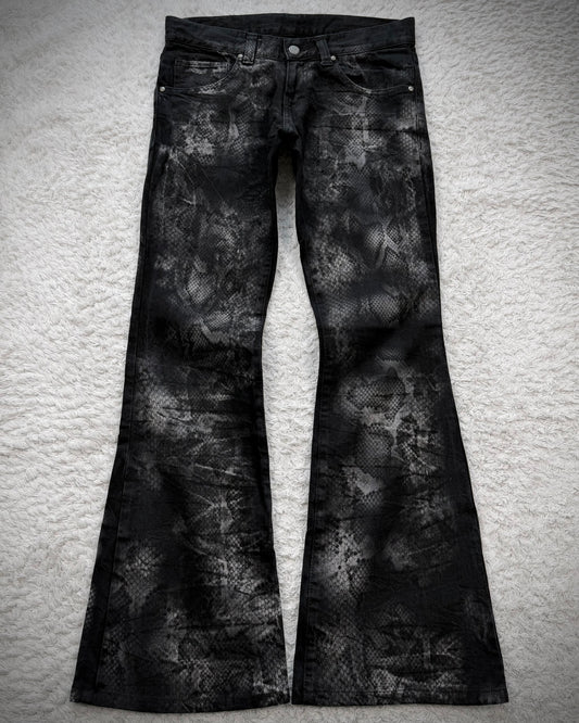 Tornado Mart Python Shadow Flared Jeans