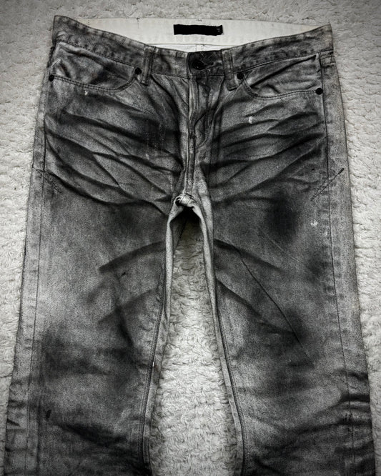 Fuga Clawmarks Coated Luster Flared Jeans