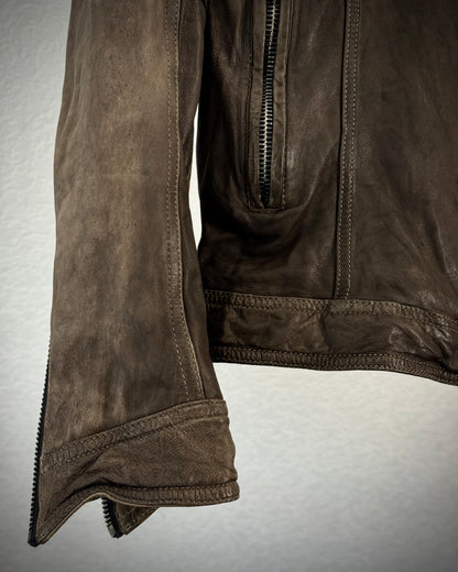 Shellac Earthy Textured Leather Jacket