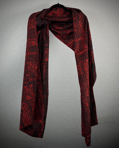 Crimson Wildcat Pattern Stole