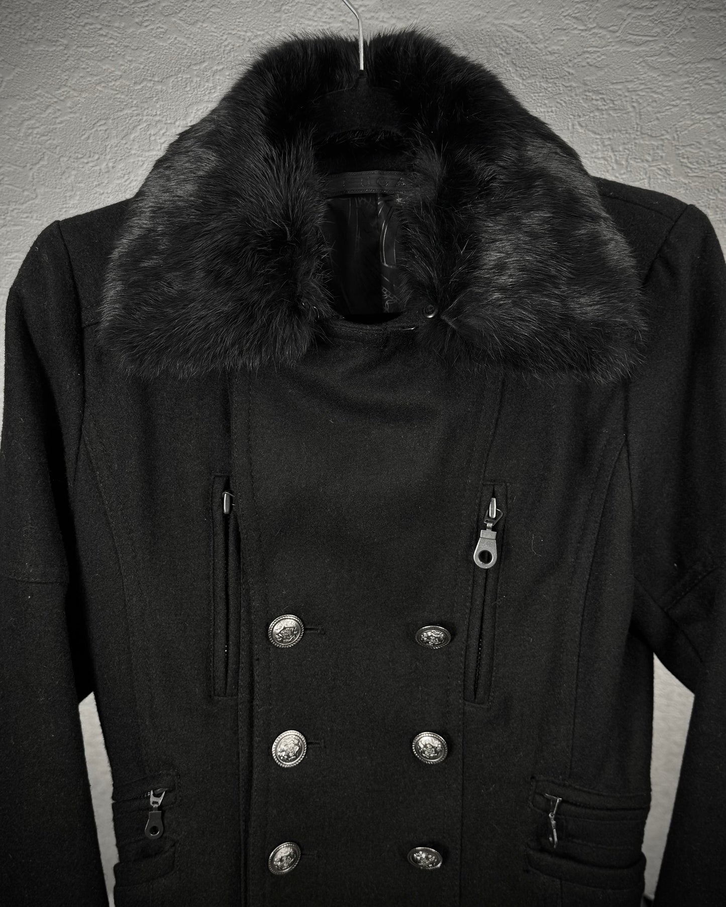 Fuga Fur Collar Napoleon Wool Jacket
