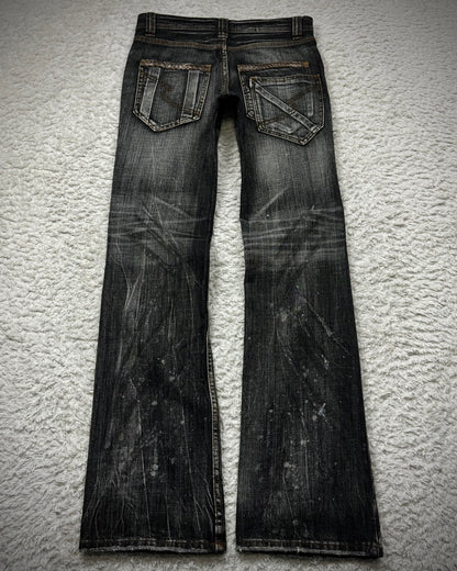Semantic Design Python Detailed Luster Clawmarks Coated Bootcut Jeans