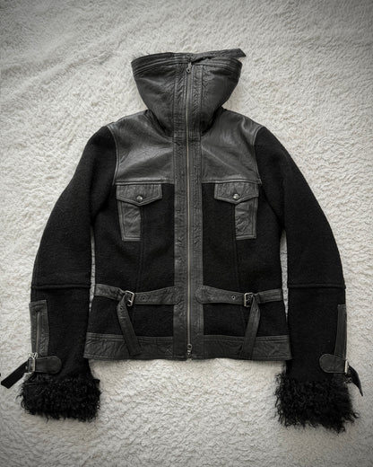 Le Donne Di Fur Wool Leather Jacket