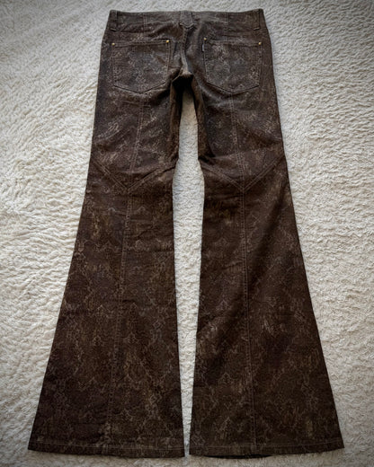 Tornado Mart Vintage Floral Lace Up Flared Pants