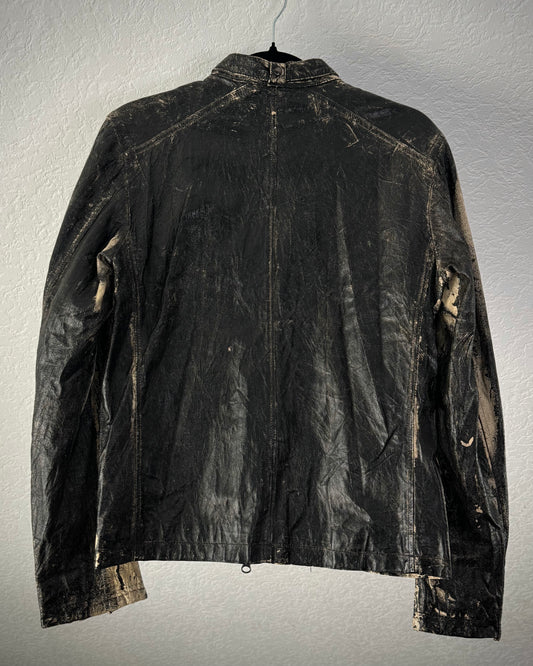 Jack Rose Smear Fade Textured Leather Jacket