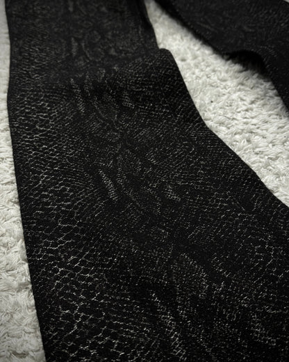 Yasuyuki Ishii Silver Python Jacquard Flared Pants