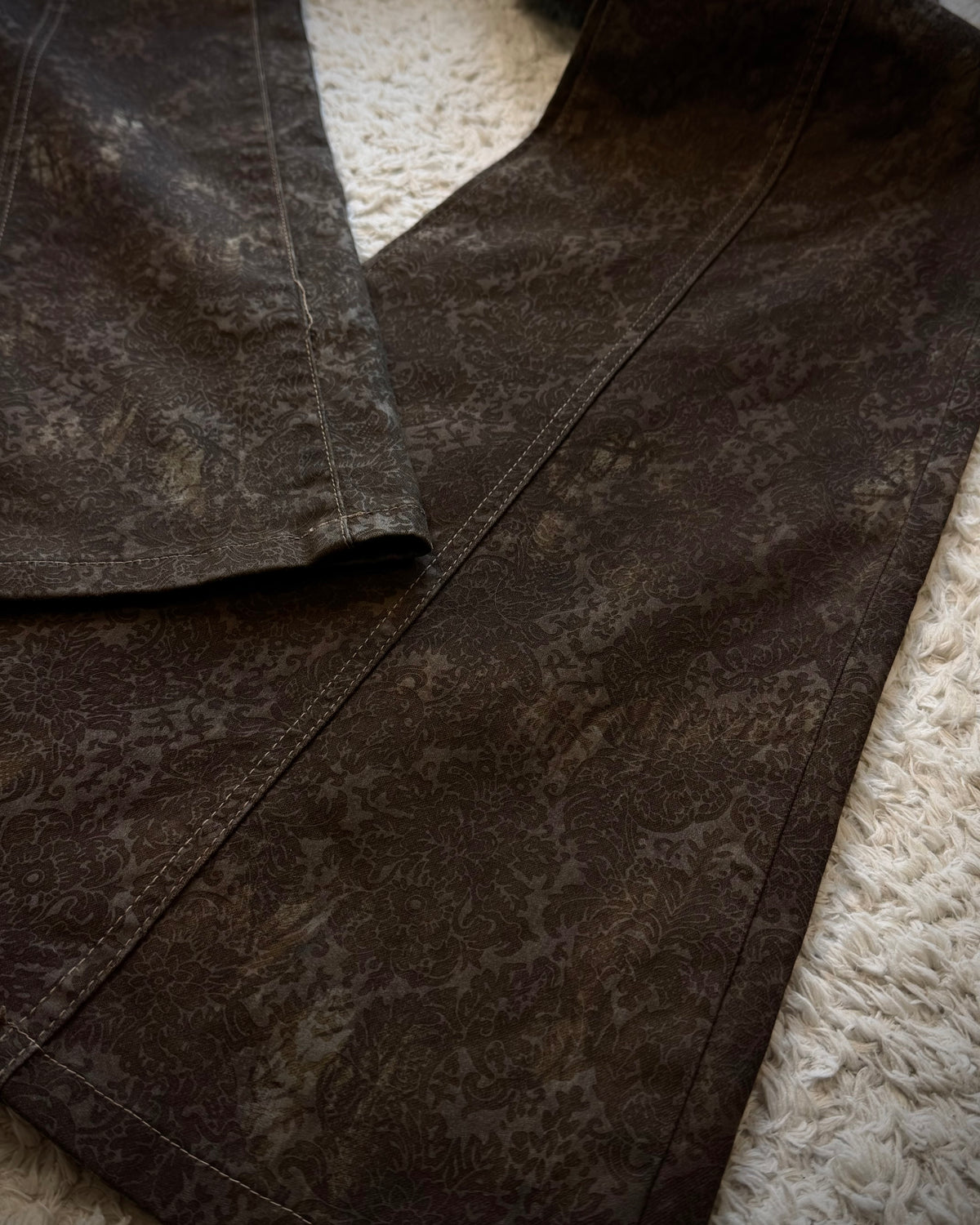 Tornado Mart Vintage Floral Lace Up Flared Pants