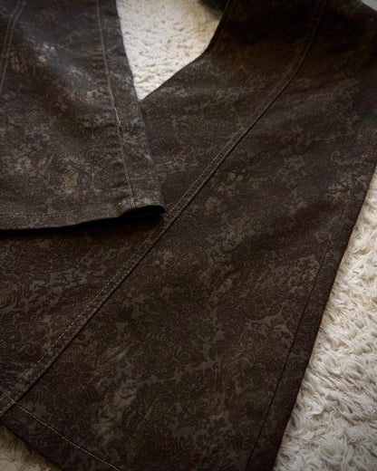 Tornado Mart Vintage Floral Lace Up Flared Pants
