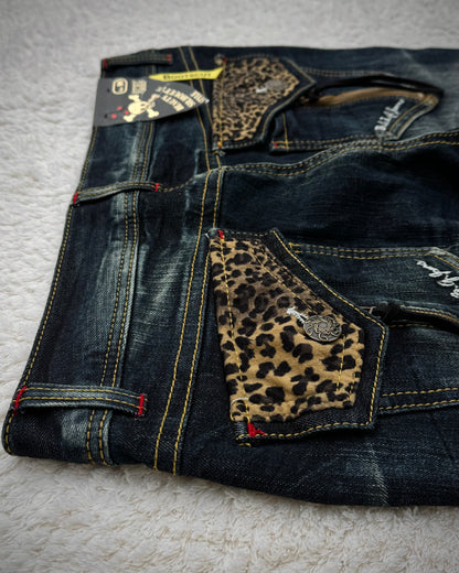 B.C.B.G. Leopard Detailed Vintage Flared Jeans