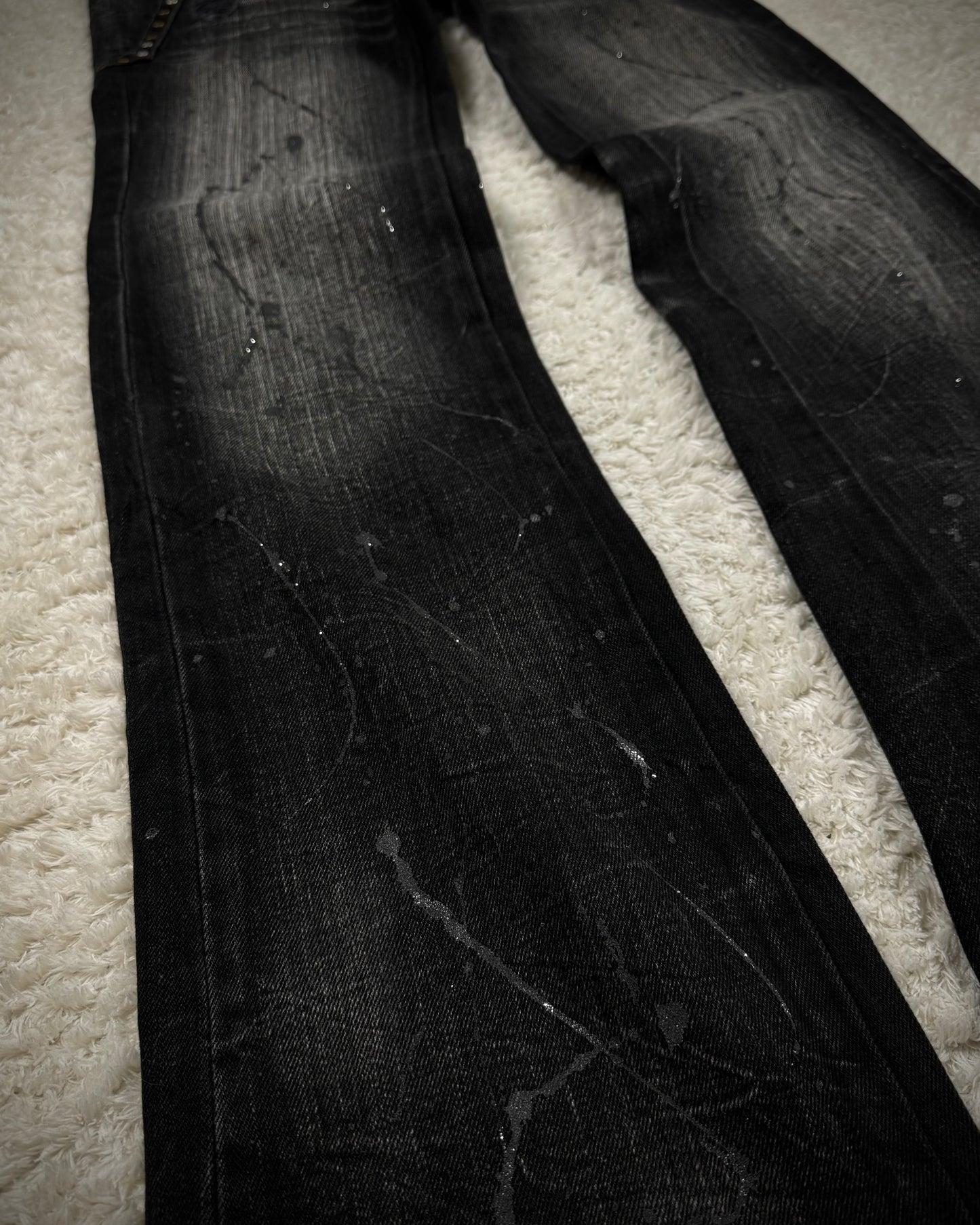 Ikka Silver Splatter Studded Pockets Bootcut Jeans