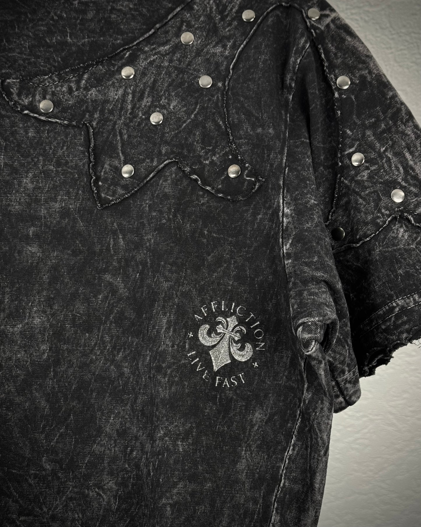 Affliction Studded Distressed T-Shirt
