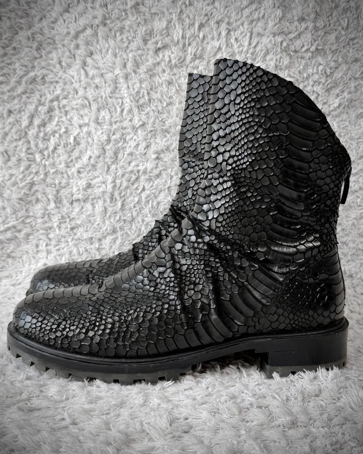 Bruno Premi Carved Python Textured Boots