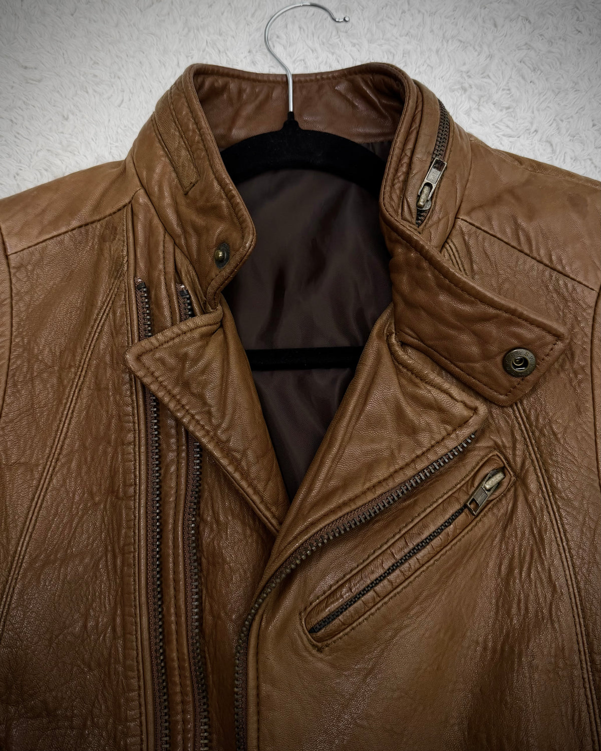 Korean Grained Sheepskin Leather Jacket