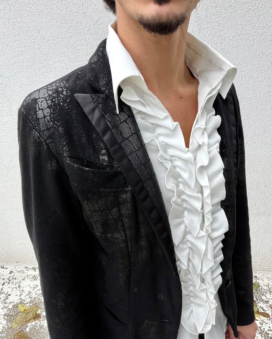 Xfrm Crocodile Waxed Peaked Blazer
