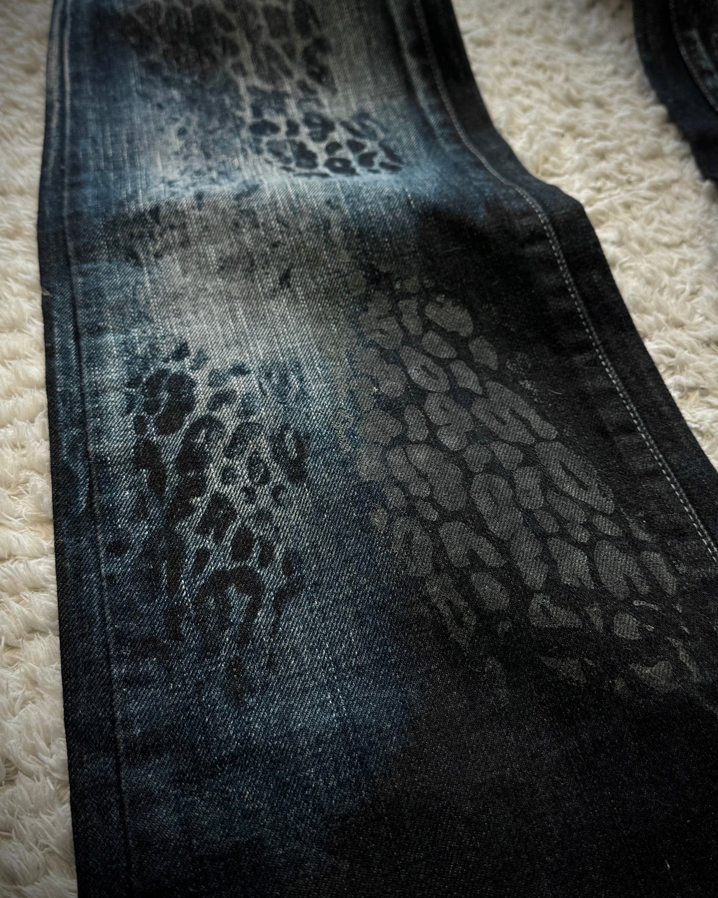 Tornado Mart Leopard Imprinted Bootcut Jeans