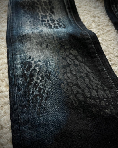 Tornado Mart Leopard Imprinted Bootcut Jeans