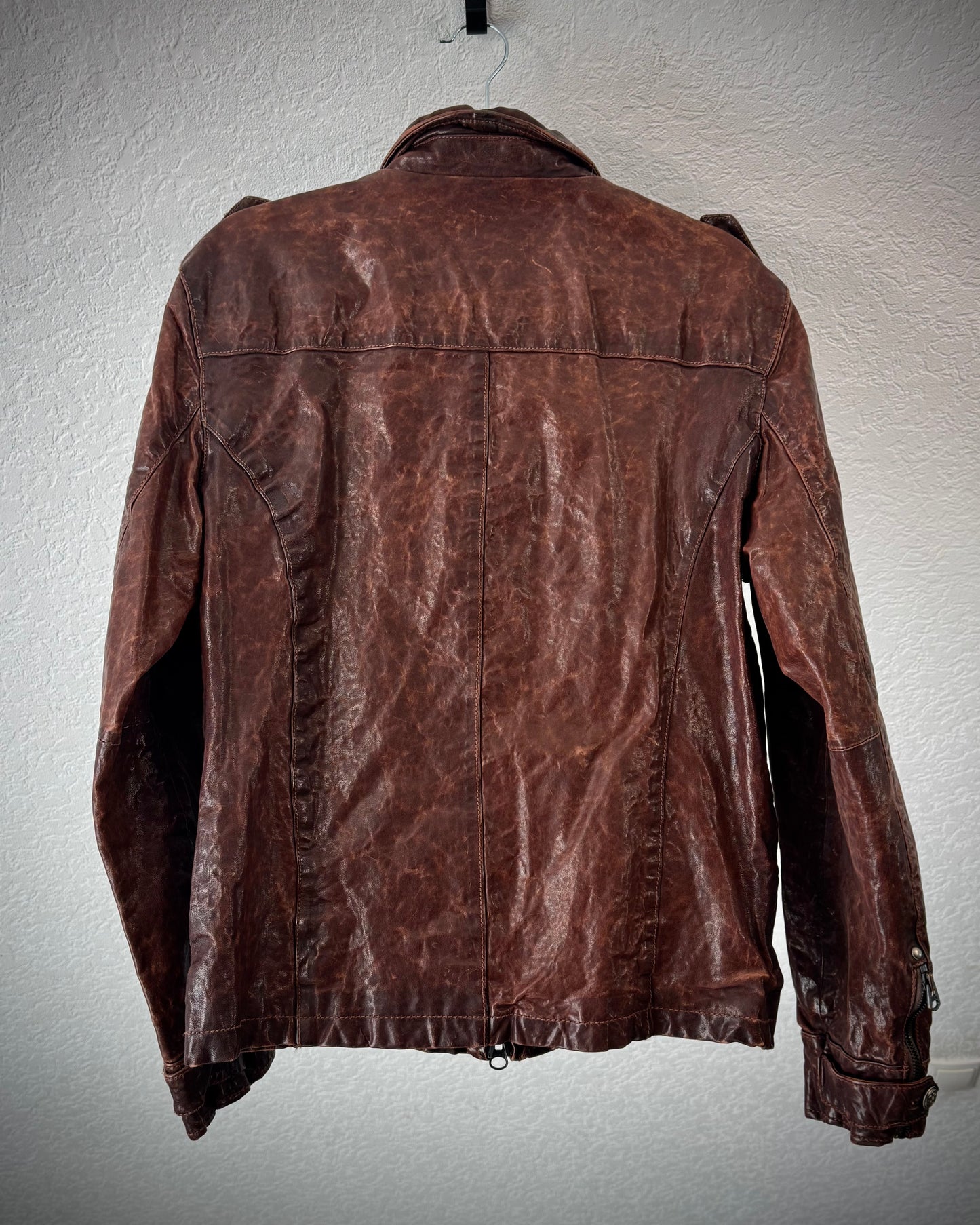 Pureté Rust Quilted Leather Jacket