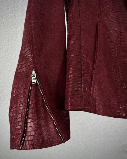 Tornado Mart Crimson Reptile Pattern Waxed Jacket