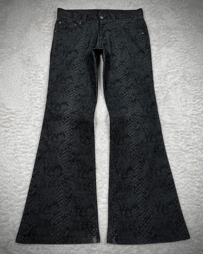 Tornado Mart Shadow Python Pattern Flared Pants