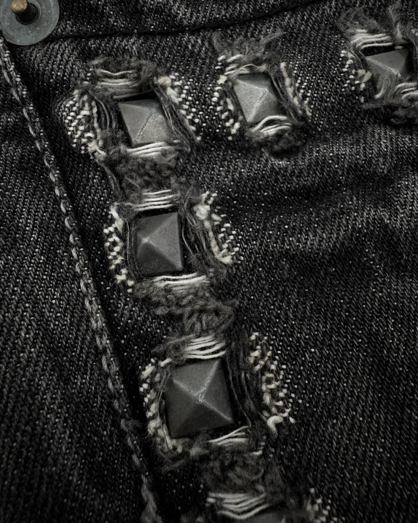 Semantic Design Studded Distressing Flared Jeans