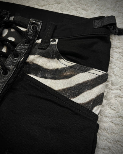 IfSixWasNine Zebra Lace Up Slim Bootcut Pants