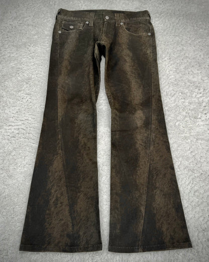 Tornado Mart Wood Textured Spiral Bootcut Pants