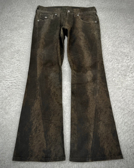 Tornado Mart Wood Textured Spiral Bootcut Pants