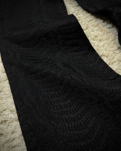 Tornado Mart Python Jacquard Flared Pants