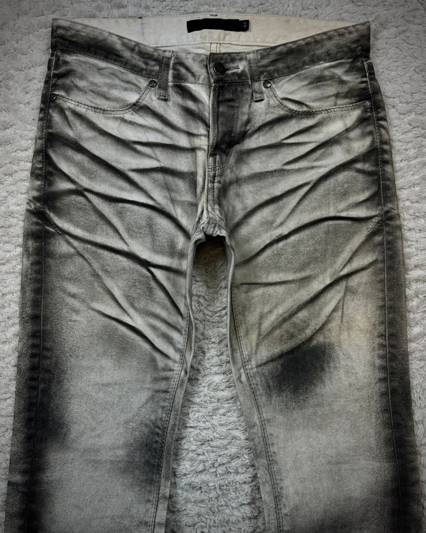 Fuga Clawmarks Coated Python Flared Jeans