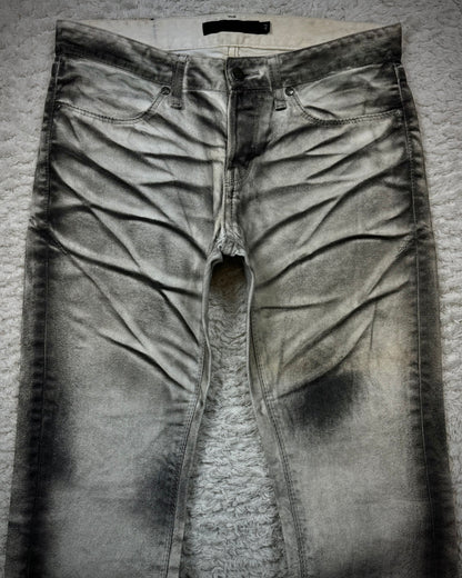 Fuga Clawmarks Coated Python Flared Jeans