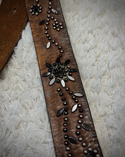 Tornado Mart Vintage Studded Textured Leather Belt