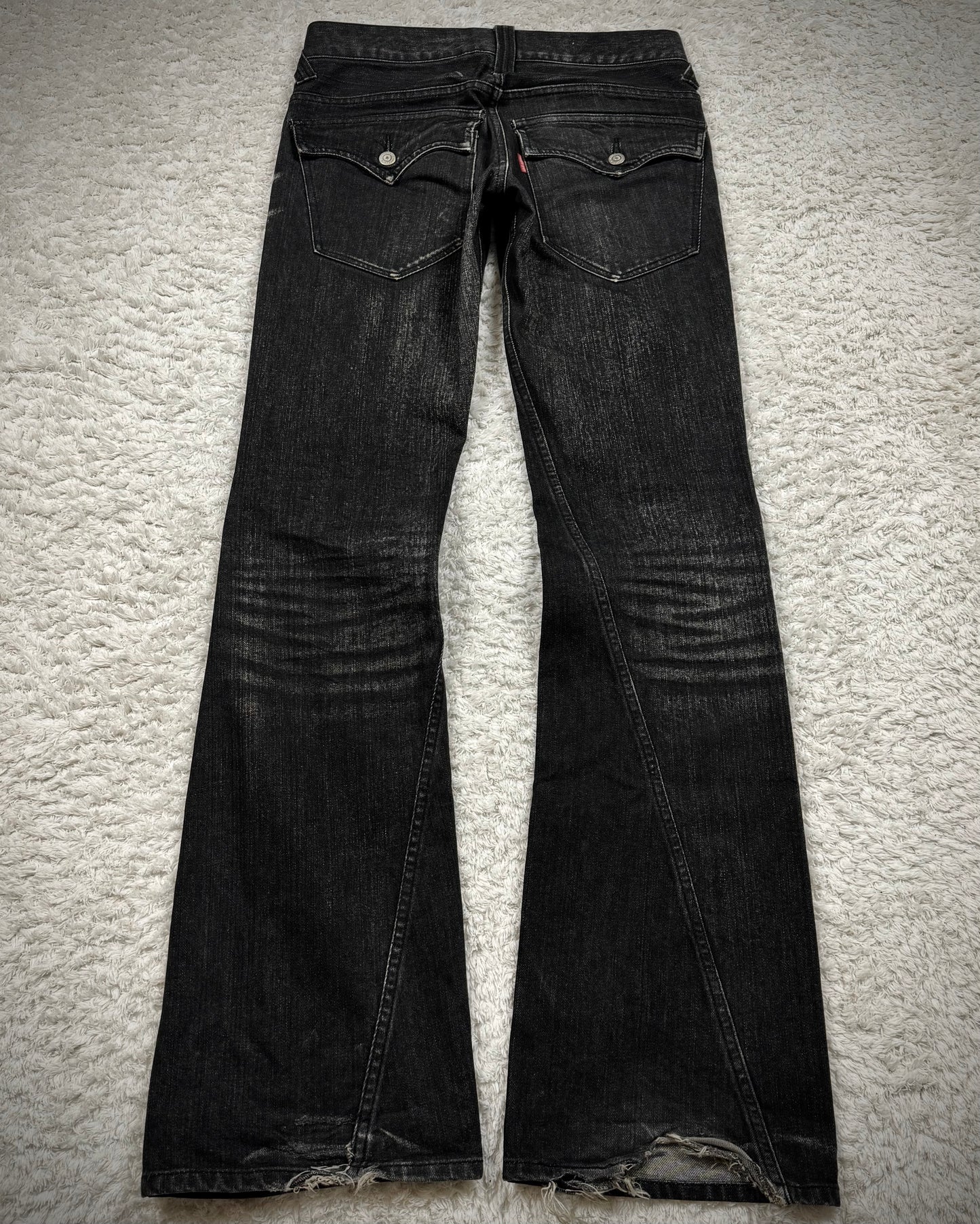 Tornado Mart Clawmark Washed Spiral Flared Jeans