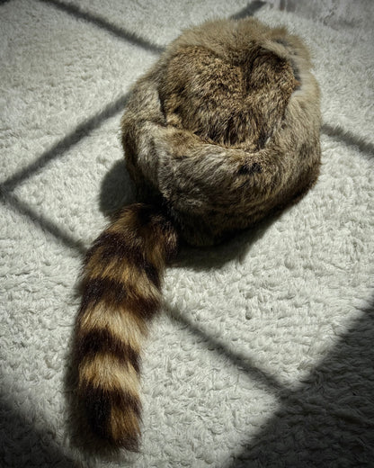 Rabbit Fur Raccoon Tail Hat