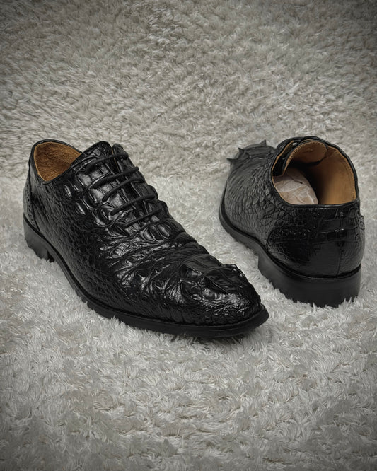 Deep Carved Crocodile Leather Boots