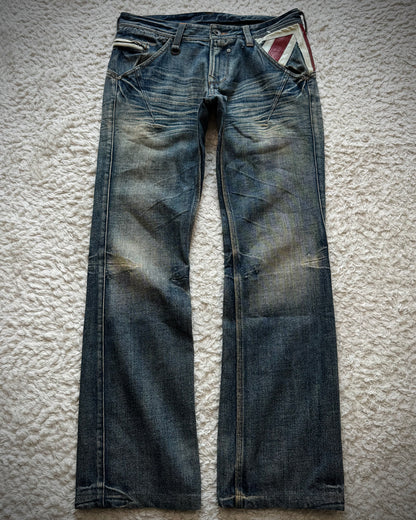 Nicole Club Leather UK Flag Whiskered Denim