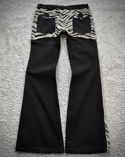 The Space Between Us Zebra Lace Up Flared Pants