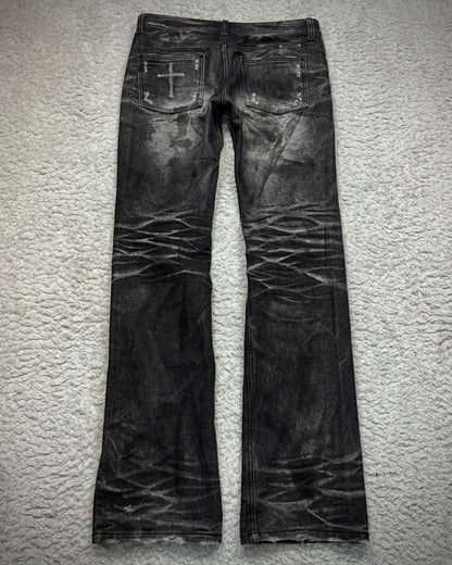 Of The Neige Charcoal Whisker Washed Bootcut Denim
