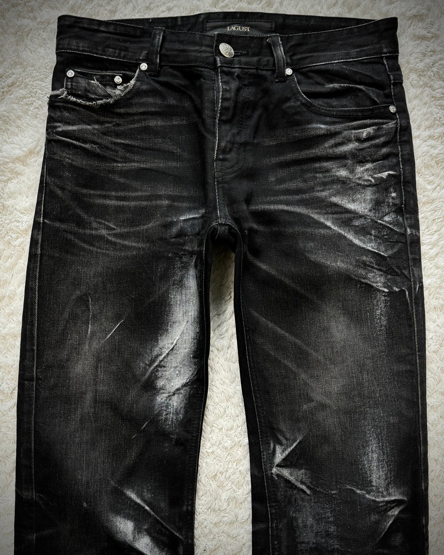 Lagust Clawmarks Coated Bootcut Denim