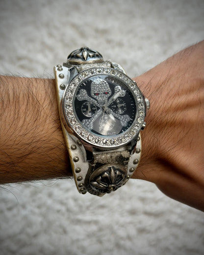 Voltage Skull Crystal Python Detailed Watch