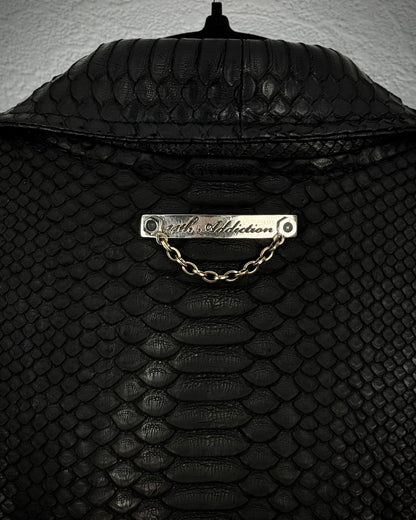 14th Addiction “10 Pythons” Pierced Leather Rider Jacket
