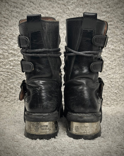 New Rock Steel Heel Leather Boots