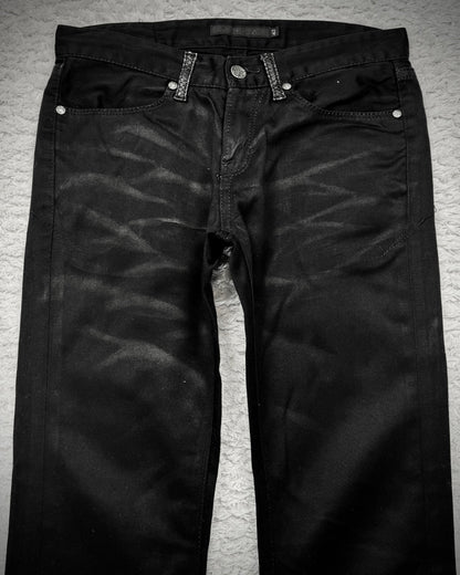 Fuga Python Detailed Clawmarks Waxed Slim Bootcut Pants