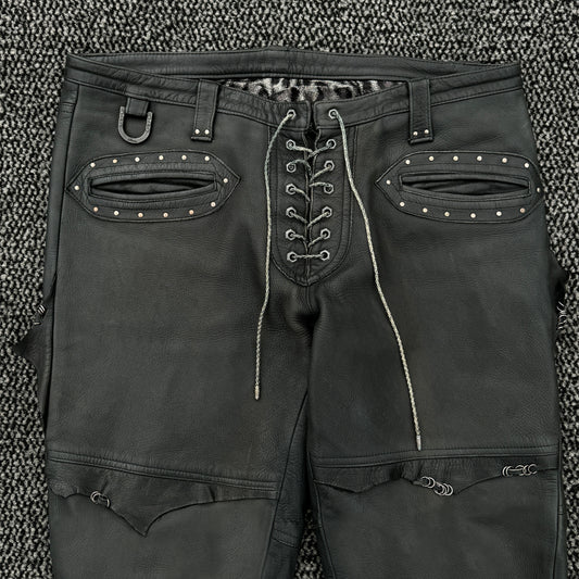 Roen Deerskin Lace-Up Leather Pants