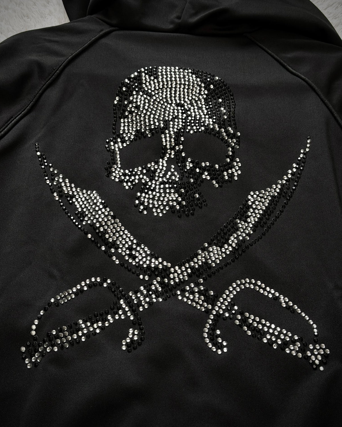 Midas Crystal Skull Python Detailed Zip Up Hoodie