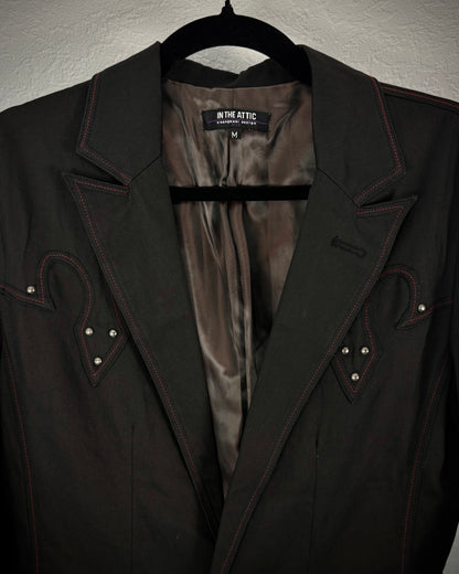 In The Attic Red Thread Studded Blazer